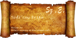 Szécsy Erika névjegykártya